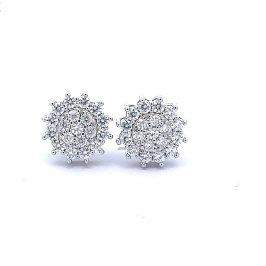 CREDIBLE 0.93 CTW 925 GOLD & SILVER COLOR WITH MOISSANITE ICED OUT EARRING