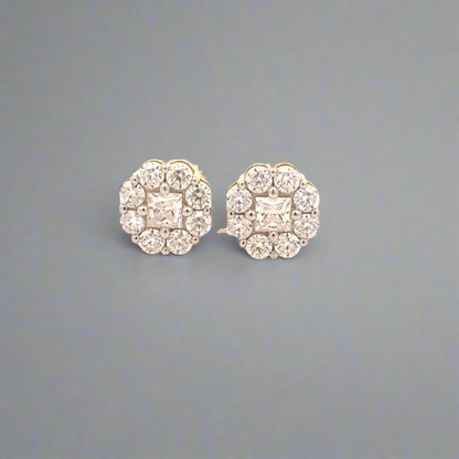 CREDIBLE 1.15 CTW 925 gold color with moissanite iced out earrings