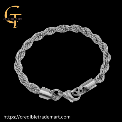 CREDIBLE NATTY STEEL ROPE BRACELET GOLD & SLIVER COLOR