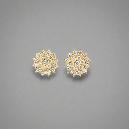 CREDIBLE 0.93 CTW 925 GOLD & SILVER COLOR WITH MOISSANITE ICED OUT EARRING