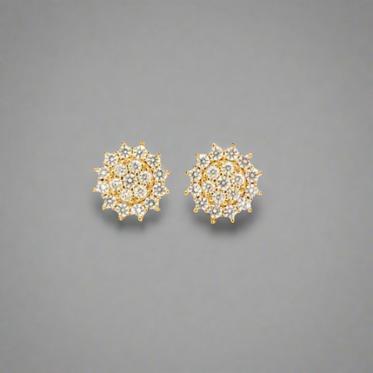 CREDIBLE 0.93 CTW 925 GOLD & SILVER COLOR WITH MOISSANITE ICED OUT EARRING