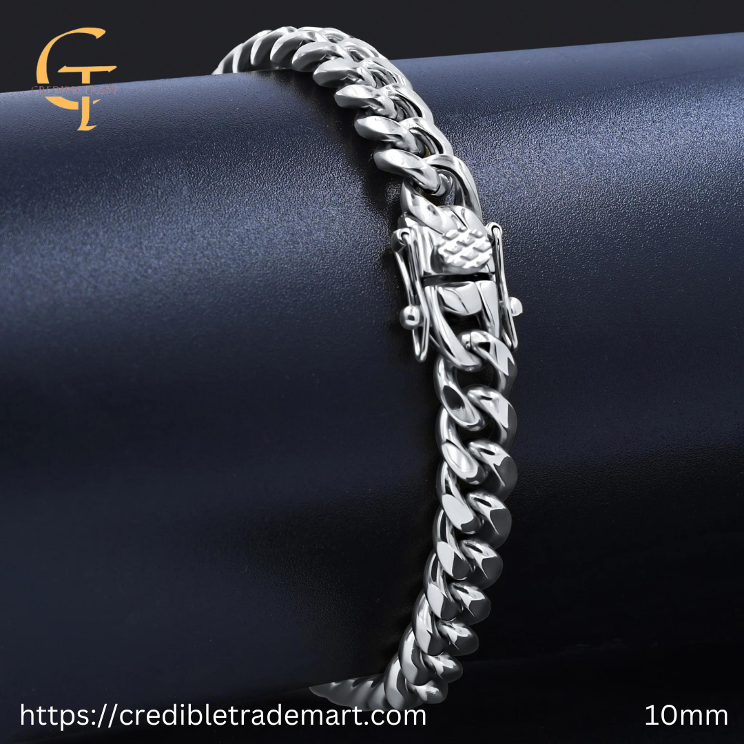 CREDIBLE PARADISIACAL STEEL BRACELET Silver, Gold, Black ,6mm ,8mm,10mm,18mm