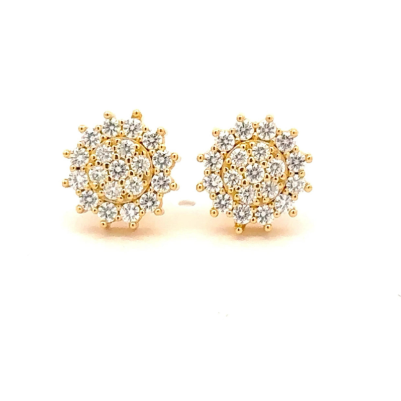 CREDIBLE 0.93 CTW 925 GOLD & SILVER COLOR WITH MOISSANITE ICED OUT EARRING