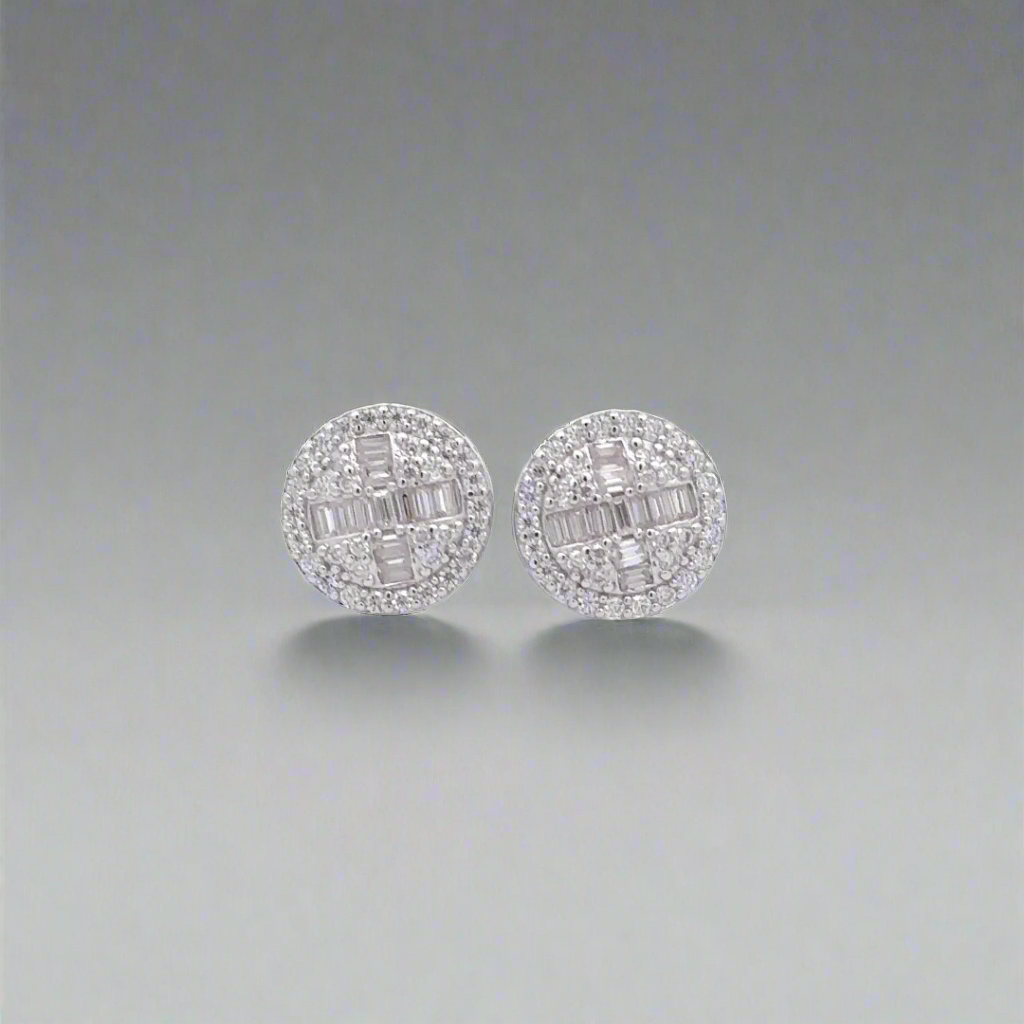 CREDIBLE 1.06 CTW 925  gold & silver color moissanite iced out earrings