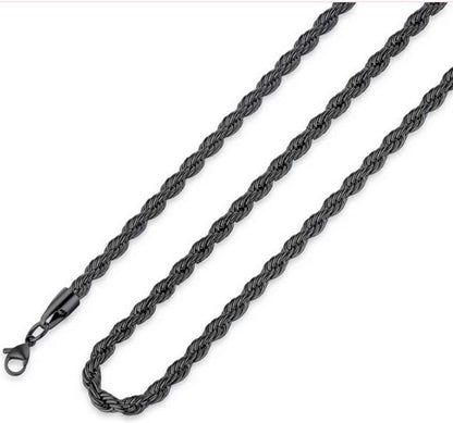 CREDIBLE Unisex Premium Quality Stainless Steel Rope Chain