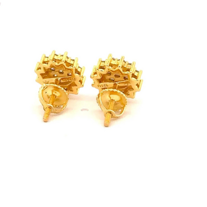 CREDIBLE 0.93 CTW 925 GOLD & SILVER COLOR WITH MOISSANITE ICED OUT EARRING