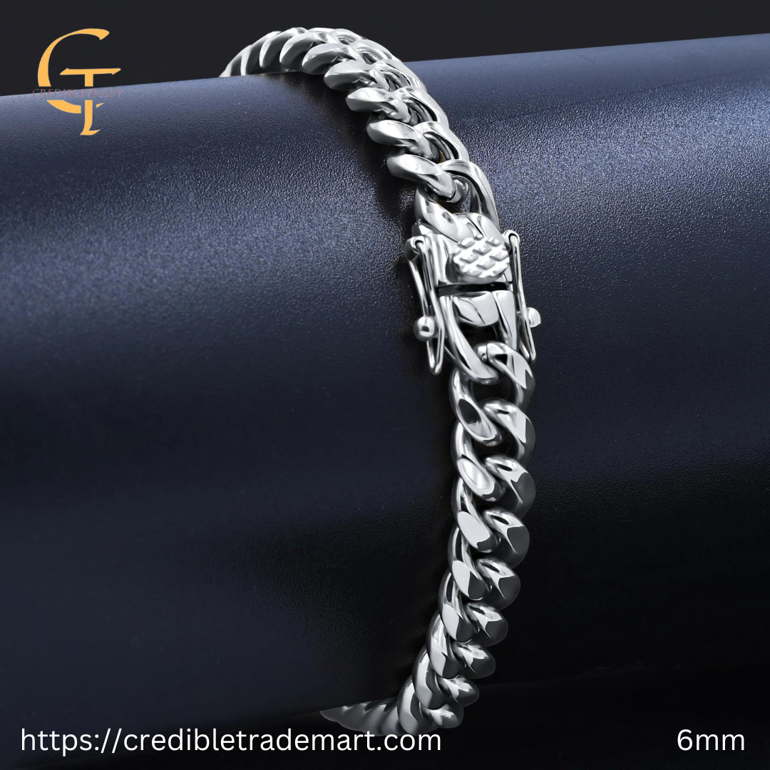 CREDIBLE PARADISIACAL STEEL BRACELET Silver, Gold, Black ,6mm ,8mm,10mm,18mm