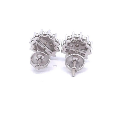 CREDIBLE 0.93 CTW 925 GOLD & SILVER COLOR WITH MOISSANITE ICED OUT EARRING