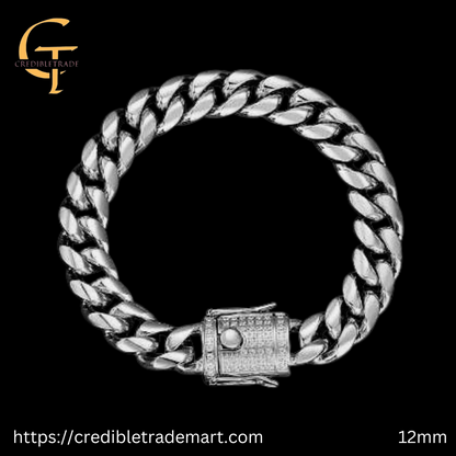 CREDIBL EGUILD 12MM CZ BRACELET GOLD, SLIVER