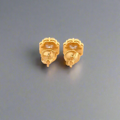 CREDIBLE 1.15 CTW 925 gold color with moissanite iced out earrings