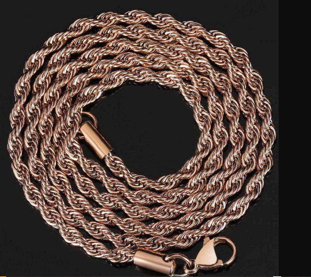 CREDIBLE Unisex Premium Quality Stainless Steel Rope Chain