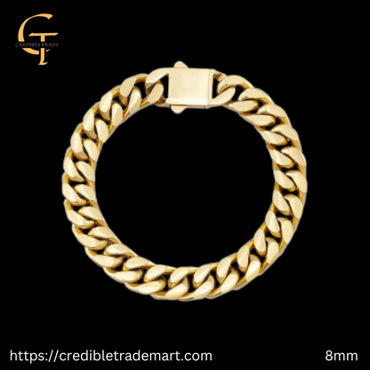 CREDIBLE PARADISIACAL STEEL BRACELET Silver, Gold, Black ,6mm ,8mm,10mm,18mm