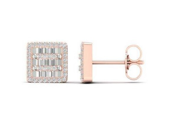 CREDIBLE CLOSEOUT 10KT 0.33CT D-BAGUETTE EARRINGS IN REAL DAIMOND