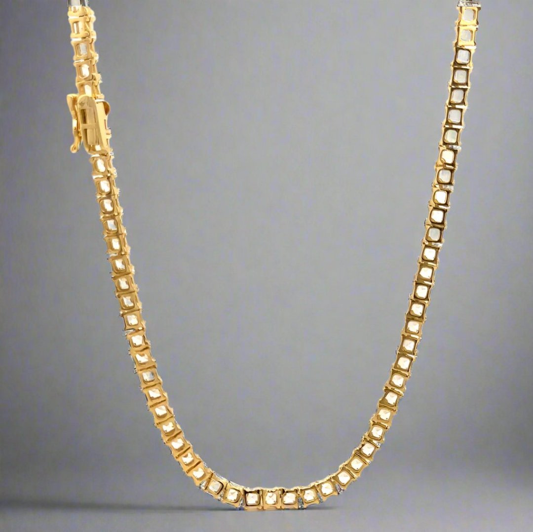 CREDIBLE 3MM CZ ICED OUT TENNIS CHAIN 18" ,20" in Gold Color