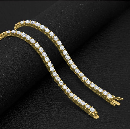 CREDIBLE 925 SILVER & ROSE GOLD,BLACK, GOLD COLORS  TENNIS 3MM CHAIN