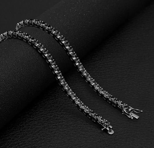 CREDIBL 925 4MM BLACK TENNIS CHAIN