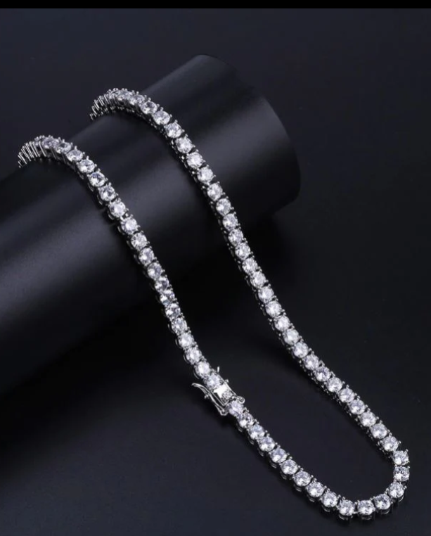 CREDIBLE (UNISEX) 925 SILVER TENNIS 3MM/4MM SILVER CHAIN