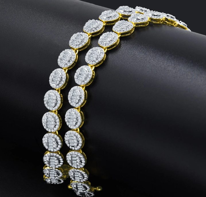 CREDIBLE  STERLING SILVER 8MM 20" CHAIN IN GOLD COLOR