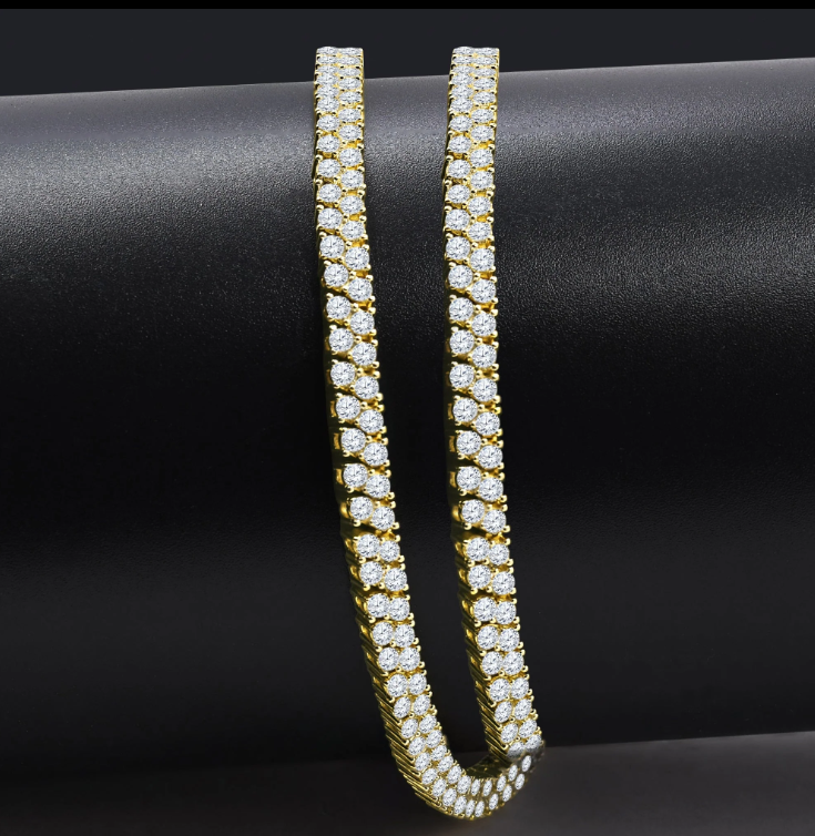 CREDIBLE STERLING SILVER 5MM CHAIN IN GOLD