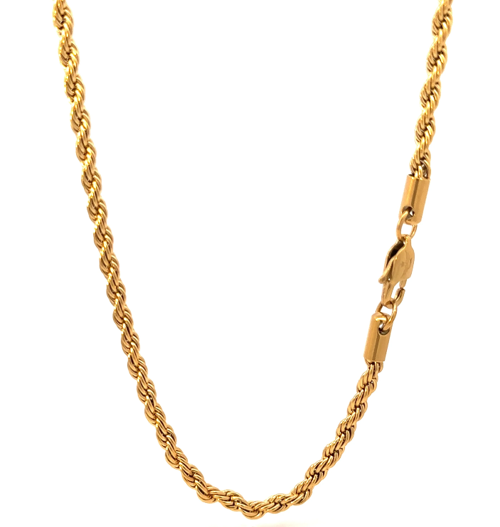 CREDIBLE 4MM 18" GOLD COLOR CUBAN ICED OUT CHAIN