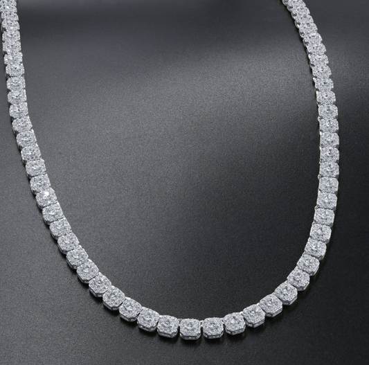 CREDIBLE 5 MM 925 SILVER SQUARE TENNIS CHAIN