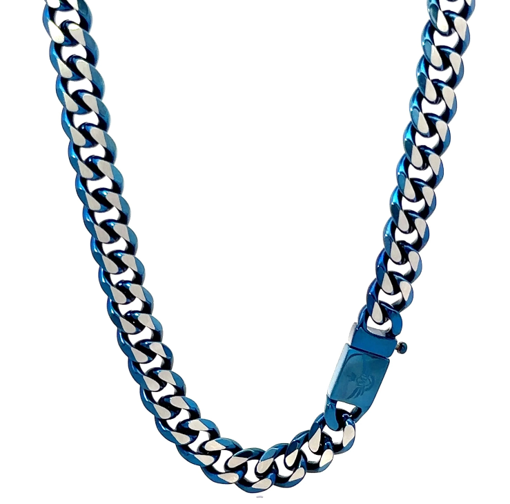 CREDIBLE STEEL BLUE ICED OUT CHAIN