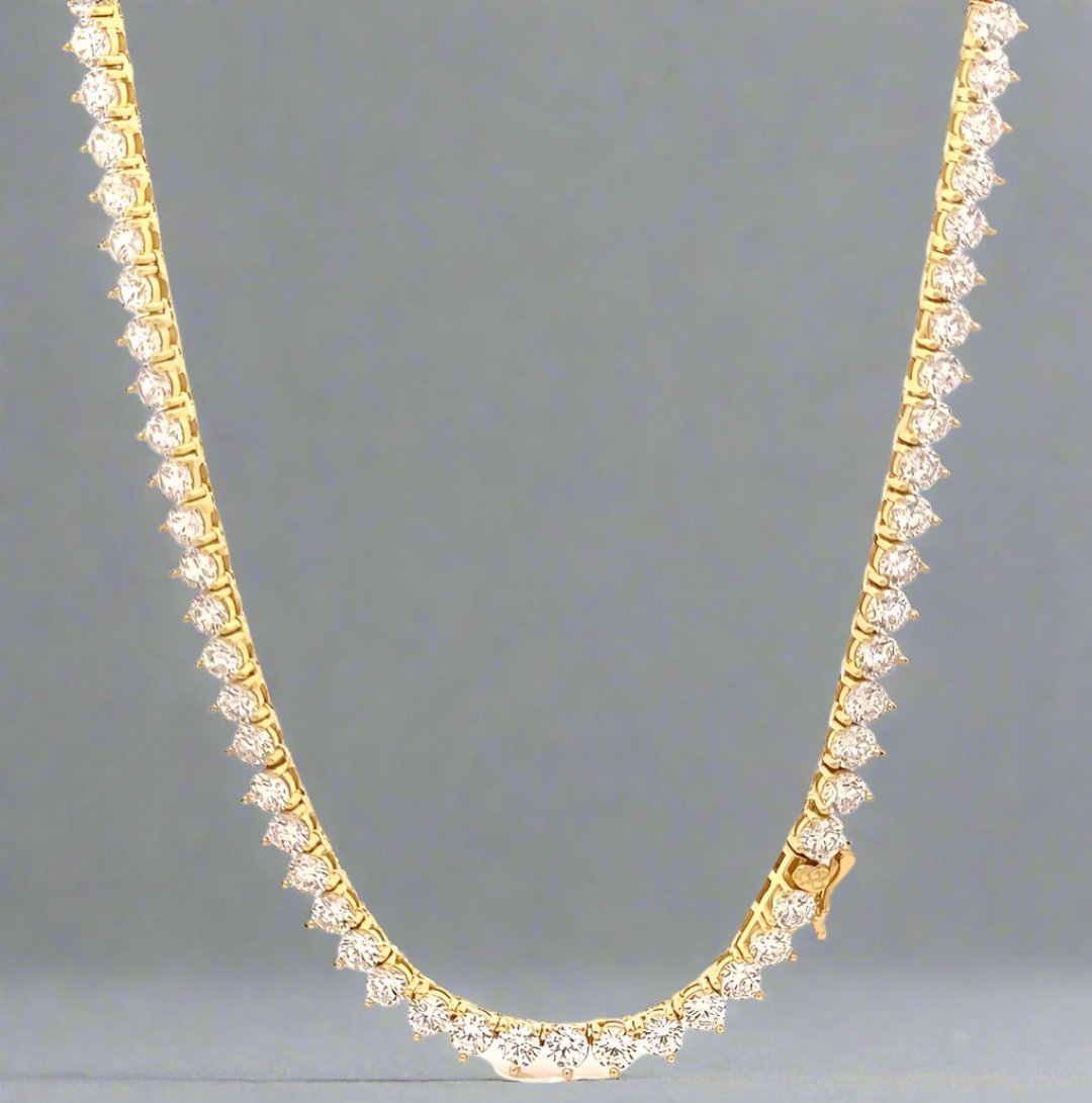 CREDIBLE 4MM CZ ICED OUT TENNIS CHAIN 18" 20" GOLD IN COLOR