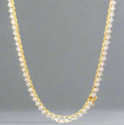 CREDIBLE 4MM CZ ICED OUT TENNIS CHAIN 18" 20" GOLD IN COLOR