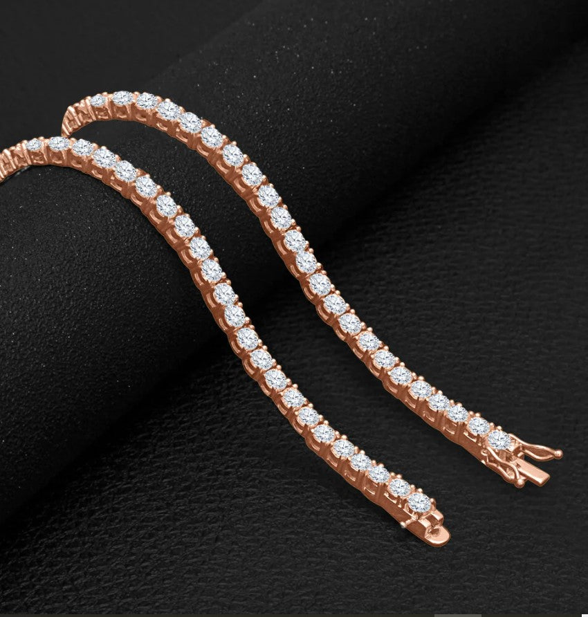 CREDIBLE 925 SILVER & ROSE GOLD,BLACK, GOLD COLORS  TENNIS 3MM CHAIN