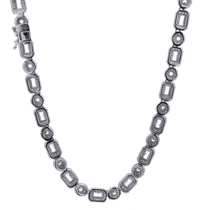 CREDIBLE 925  Sterling Sliver CZ  ICED OUT CUBAN CHAIN