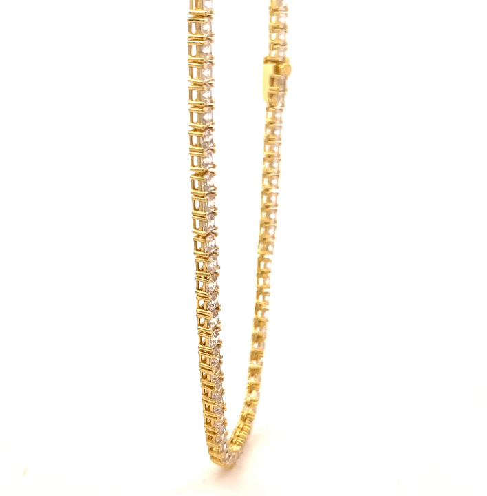 CREDIBLE 3MM CZ ICED OUT  Sterling Sliver Gold color Tennis Chain