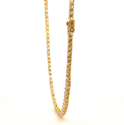 CREDIBLE 3MM CZ ICED OUT  Sterling Sliver Gold color Tennis Chain