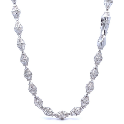 CREDIBLE 925 CZ RHODIUM ICED OUT CUBAN CHAIN