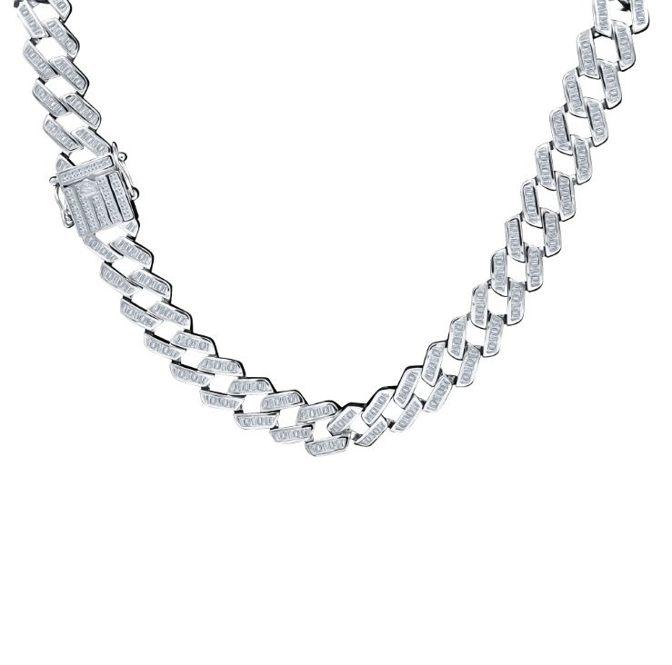 CREDIBLE  STERLING SILVER CZ 12 MM CHAIN