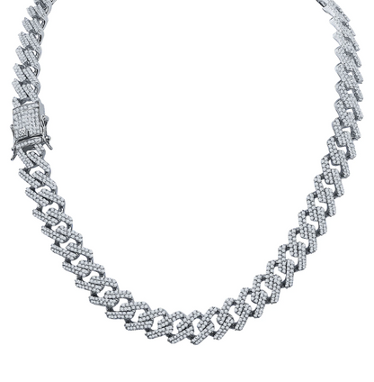 CREDIBLE 12MM 925 STERLING SILVER CHAIN 18" IN SILVER