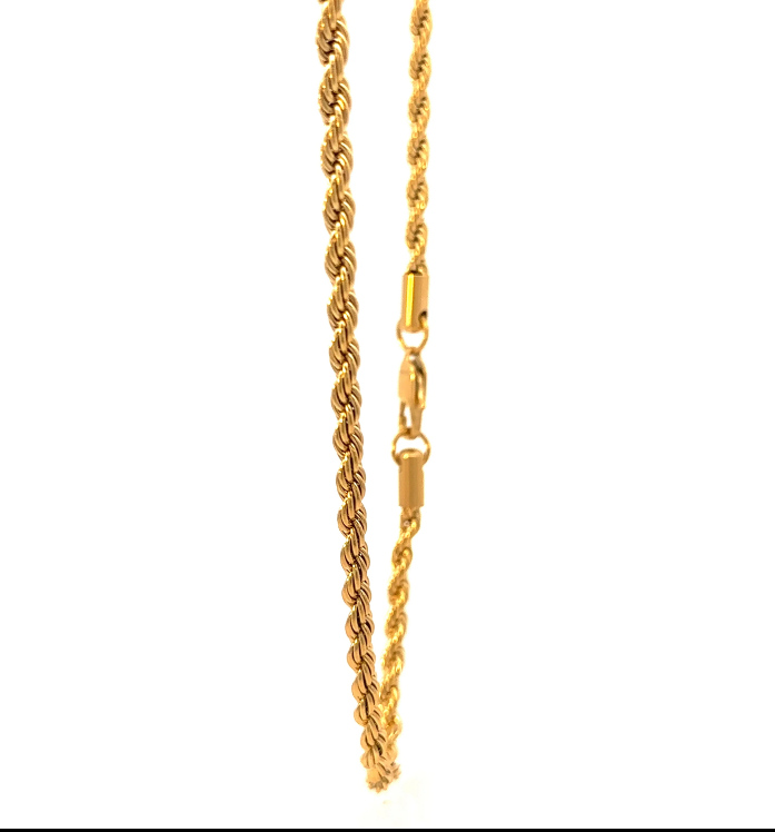 CREDIBLE 4MM 18" GOLD COLOR CUBAN ICED OUT CHAIN