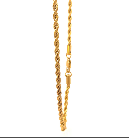 CREDIBLE 4MM 18" GOLD COLOR CUBAN ICED OUT CHAIN