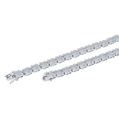 CREDIBLE 925 sterling SILVER CZ CHAIN