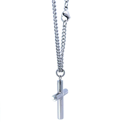 CREDIBLE STEEL RHODIUM ICED OUT CHAIN