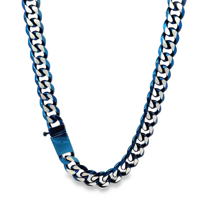 CREDIBLE STEEL BLUE ICED OUT CHAIN