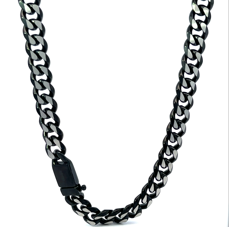 CREDIBLE STEEL BLACK ICED OUT CHAIN