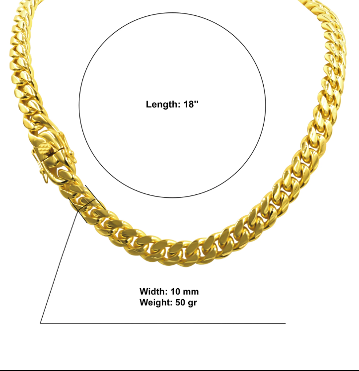 CREDIBLE 12MM CHAIN IN SILVER AND GOLD