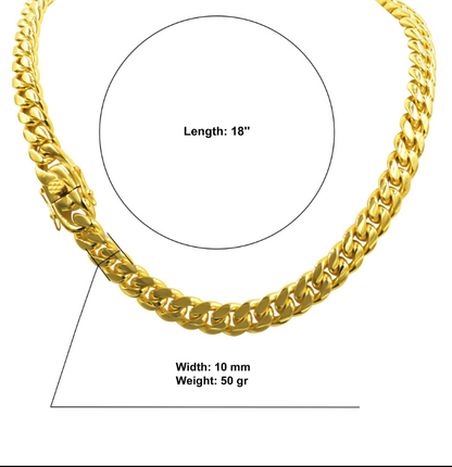 CREDIBLE 12MM CHAIN IN SILVER AND GOLD