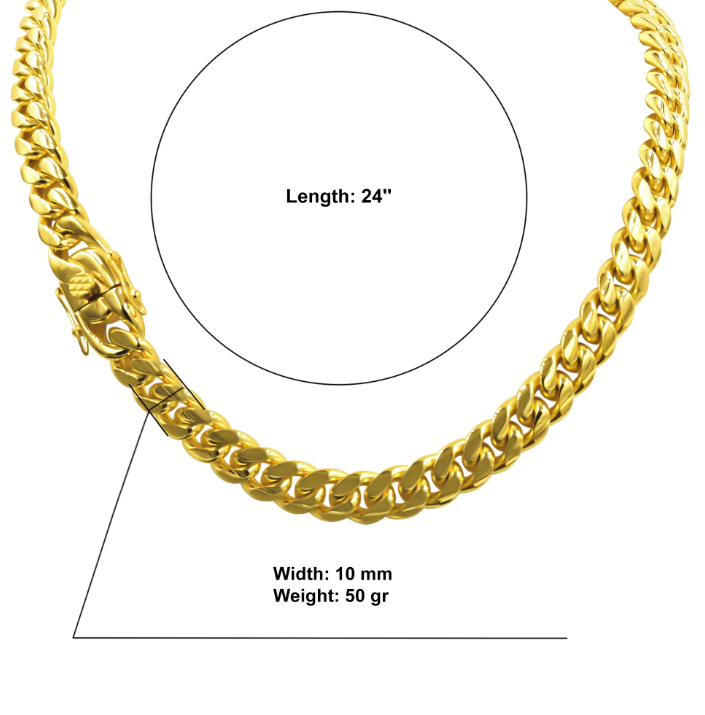 CREDIBLE 12MM CHAIN IN SILVER AND GOLD