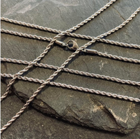 CREDIBLE 2mm Silver Rope Chain - Stainless Steel chain