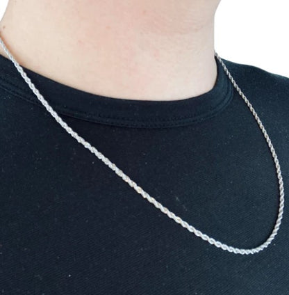 CREDIBLE 2mm Silver Rope Chain - Stainless Steel chain