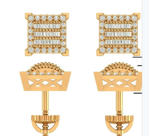 CREDIBLE CLOSEOUT BAGUETTE EARRINGS IN REAL DIAMOND