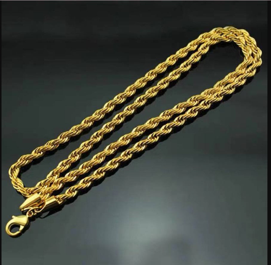 CREDIBLE Unisex Premium Quality Stainless Steel Rope Chain