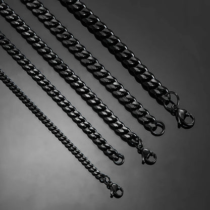 CREDIBLE  Black   Stainless steal Link Chain   for men & women Length in inches 18,20,22,24  THICKNESS:  8mm, 10mm